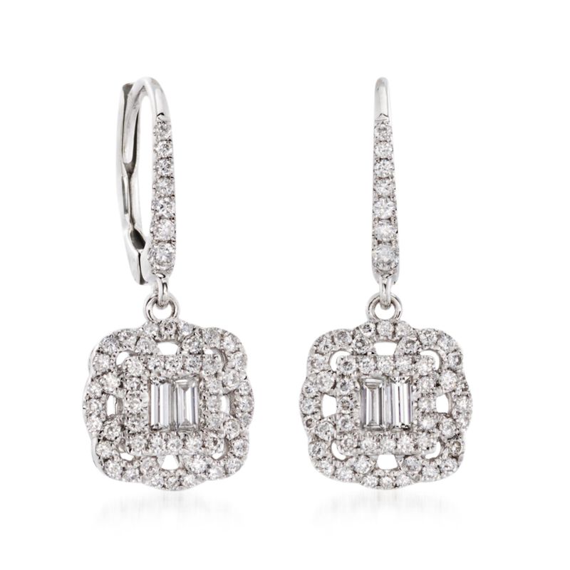 Gregg Ruth .62 ct. t.w. Diamond Drop Earrings in 18kt White Gold image number 2