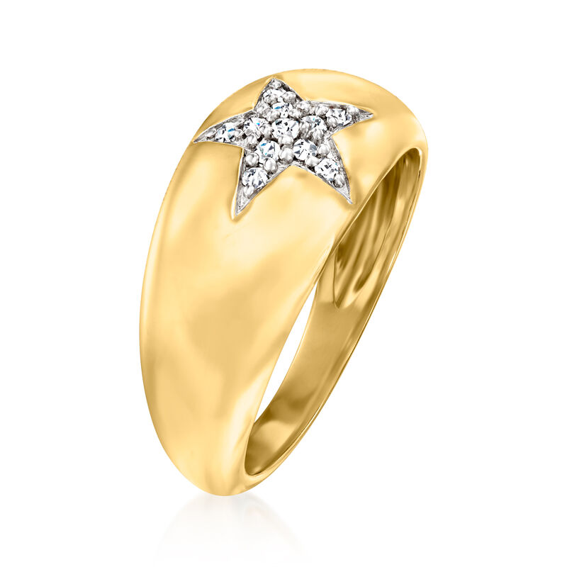 .10 ct. t.w. Diamond Star Ring in 18kt Gold Over Sterling image number 2