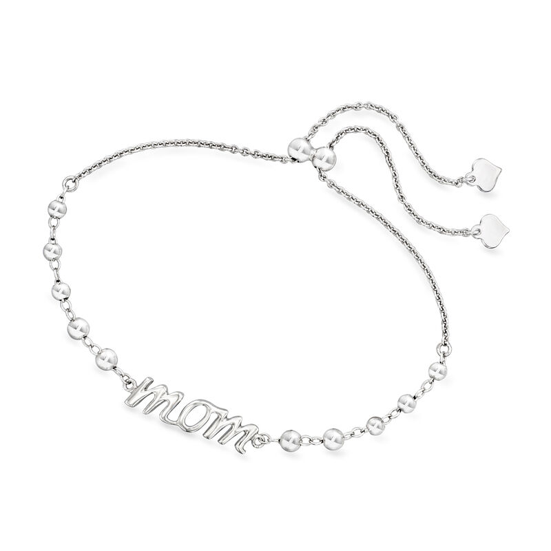 Sterling Silver &quot;Mom&quot; Bolo Bracelet image number 2