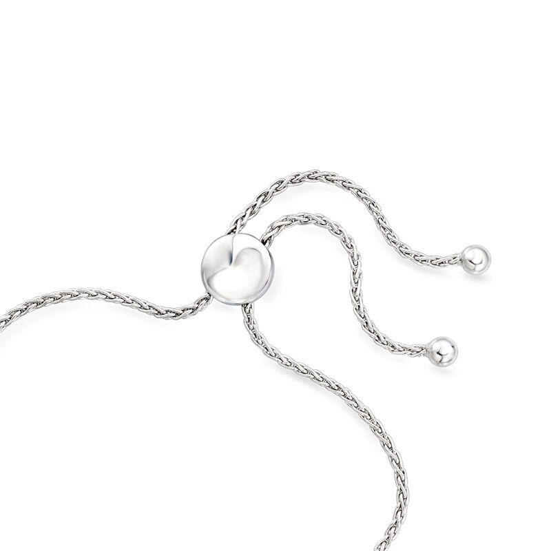 7-7.5mm Cultured Pearl and .40 ct. t.w. White Topaz Bolo Bracelet in Sterling Silver image number 2