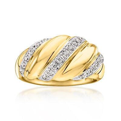 .20 ct. t.w. Lab-Grown Diamond Shrimp Ring in 18kt Gold Over Sterling