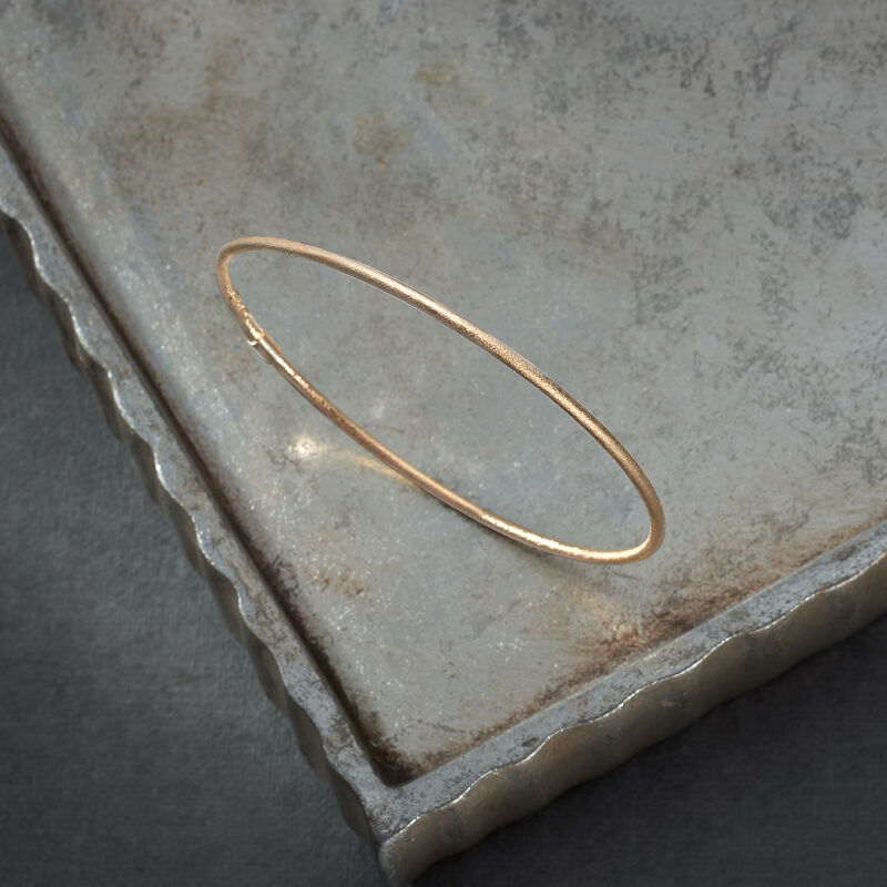 Italian 14kt Yellow Gold Textured Bangle Bracelet image number 3