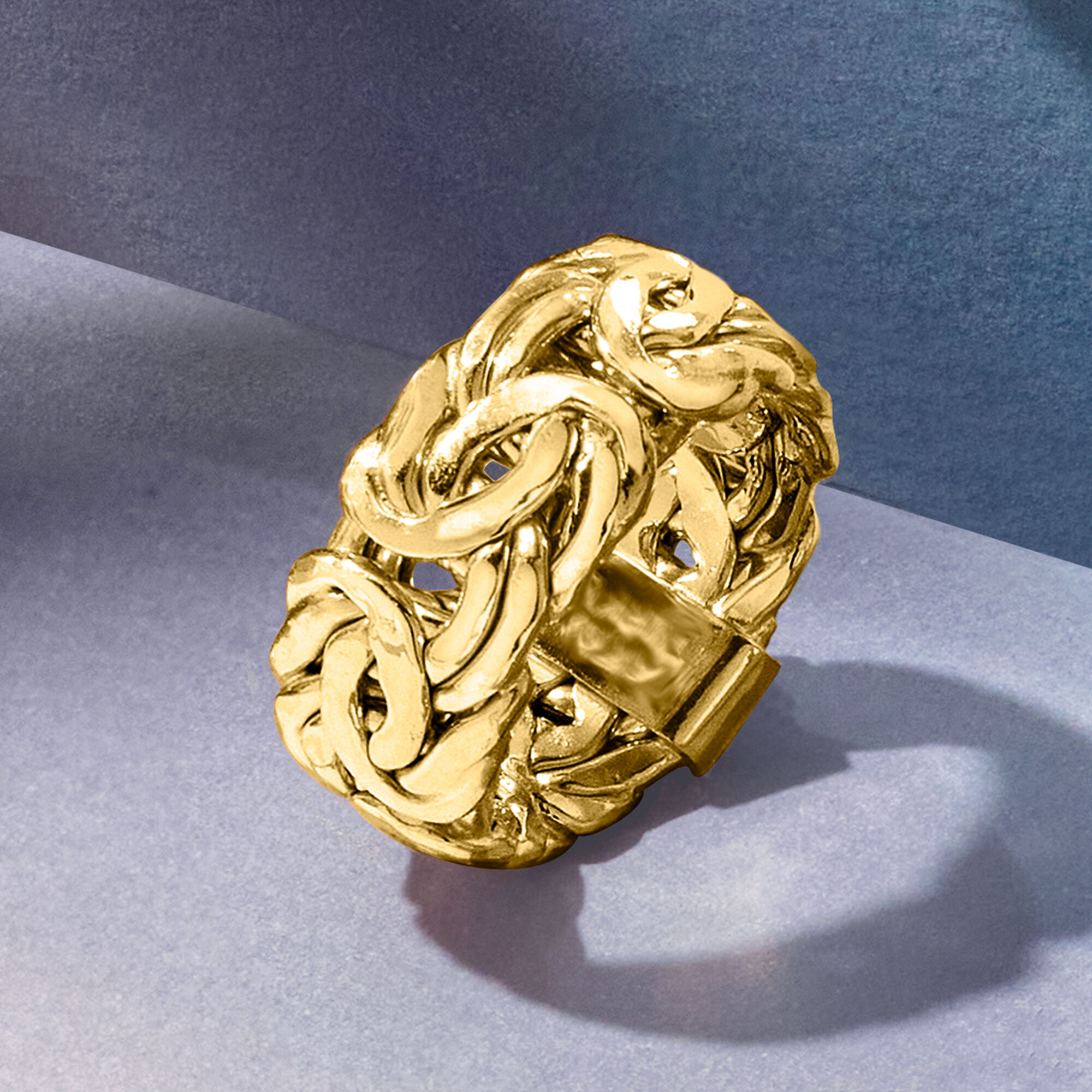 在庫一掃セール売れ筋ランキング Over Gold 18kt Sterling Ring Byzantine スノーボード