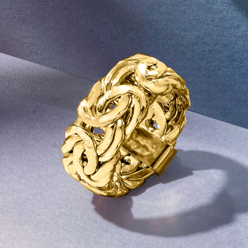 18kt Gold Over Sterling Byzantine Ring image number 4