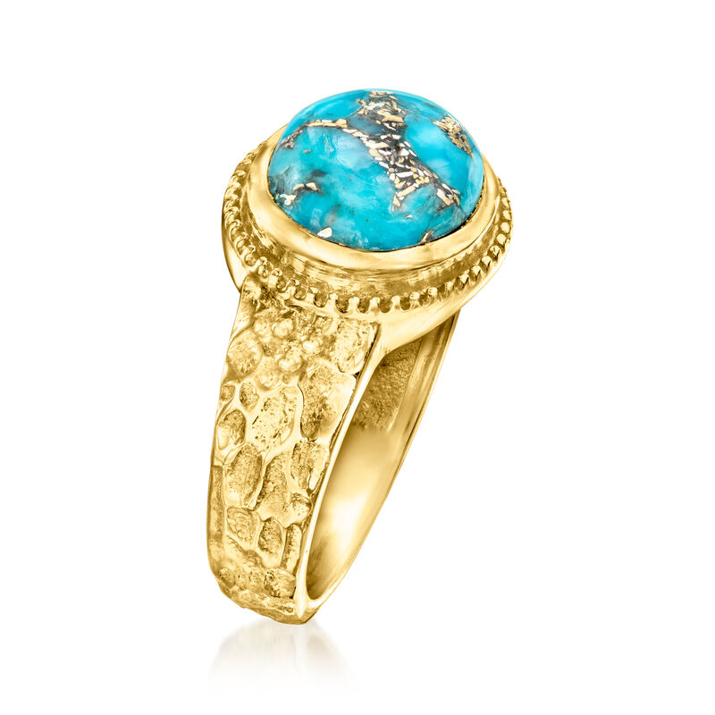 Turquoise Ring in 18kt Gold Over Sterling image number 2