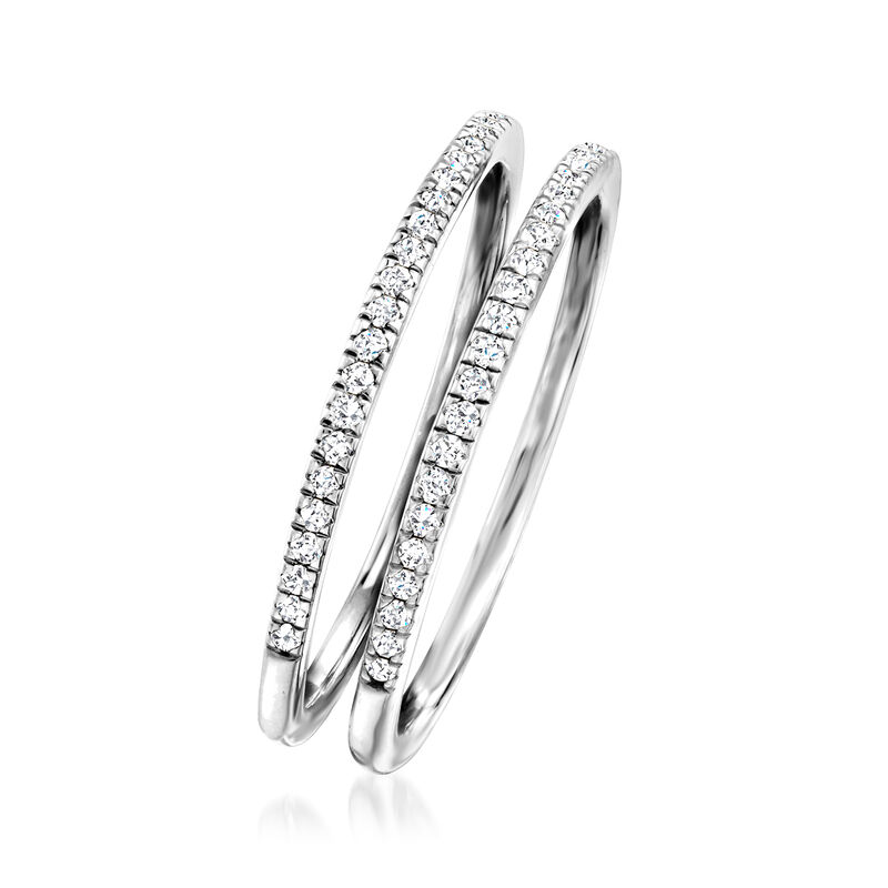 .20 ct. t.w. Diamond Jewelry Set: Two Stackable Rings in Sterling Silver image number 2