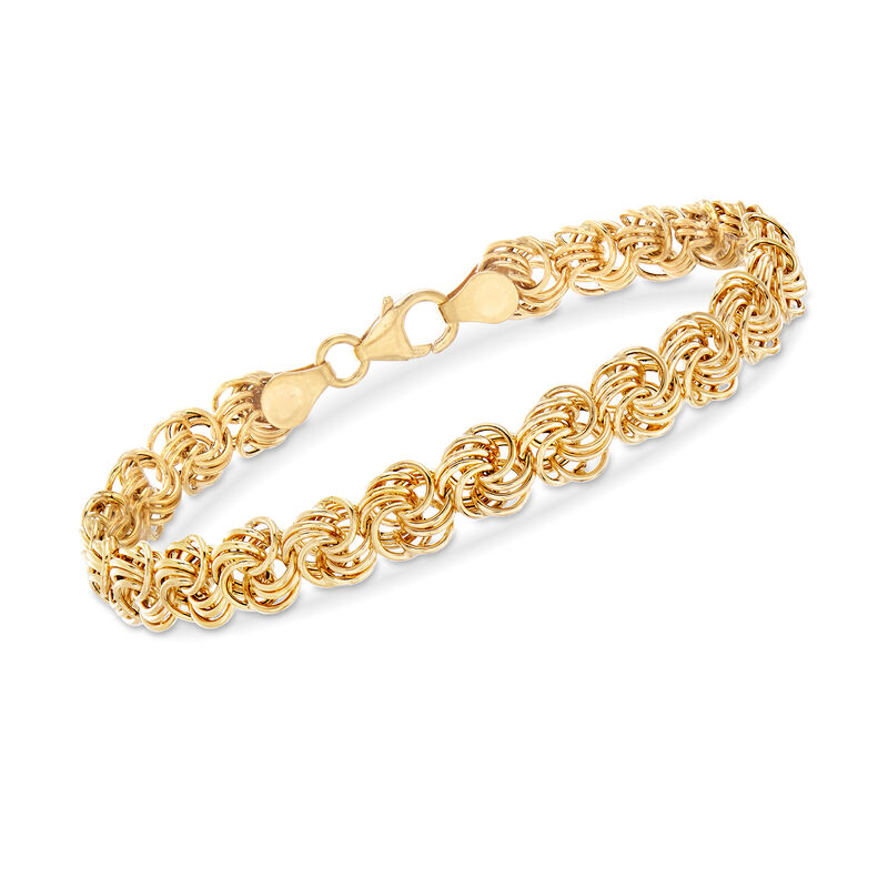 Italian Rosetta-Link Bracelet in 14kt Yellow Gold image number 0