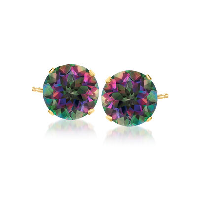 8.50 ct. t.w. Mystic Topaz Stud Earrings in 14kt Yellow Gold