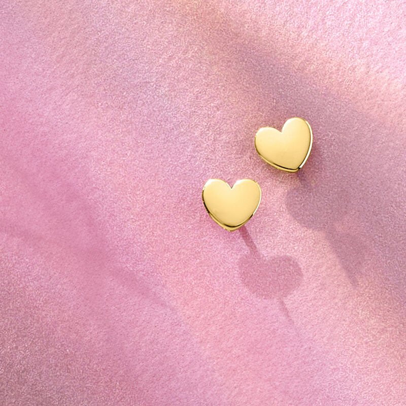 14kt Yellow Gold Heart Earrings image number 2