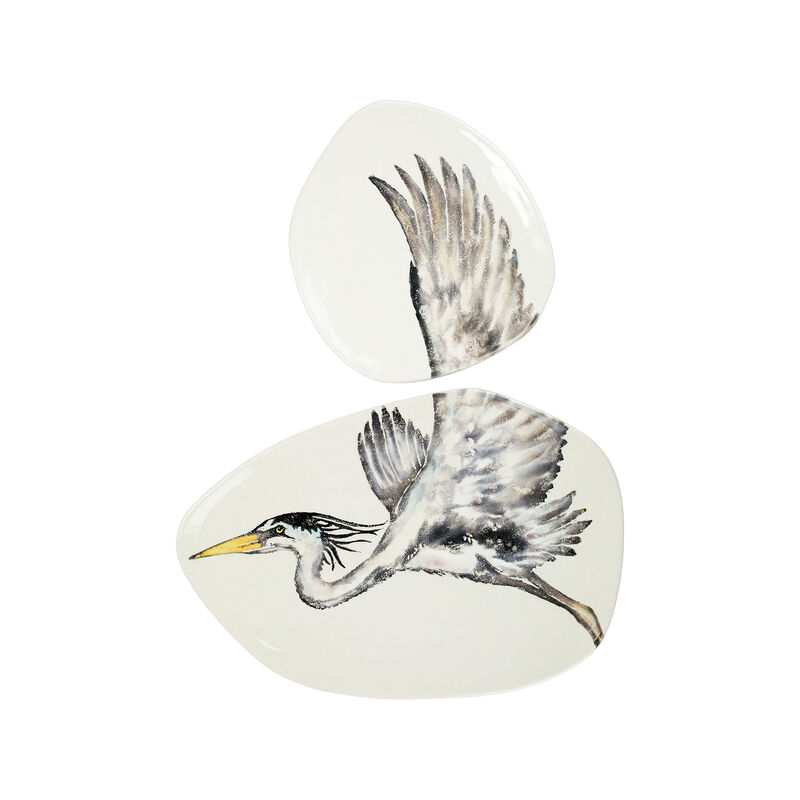 Vietri "Pesca" Heron Serving Dish Set from Italy image number 0