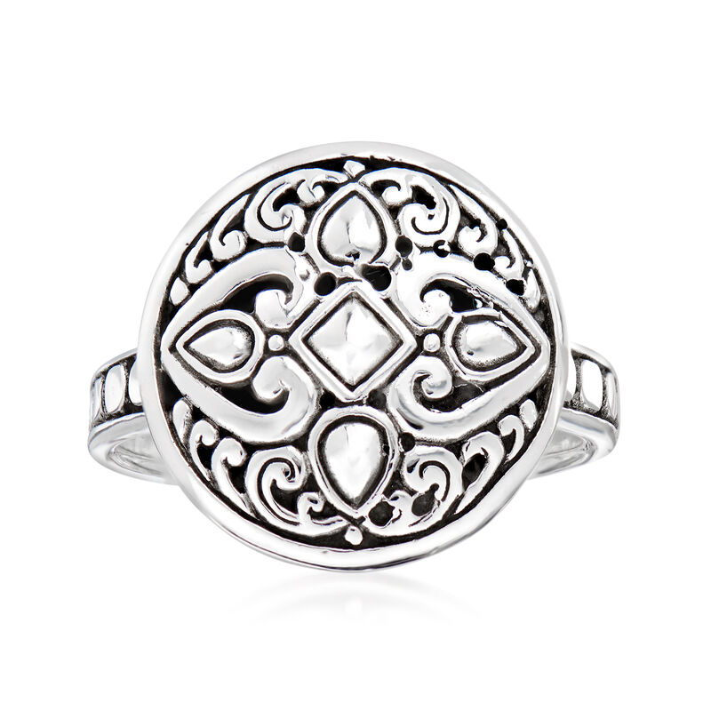 Sterling Silver Bali-Style Circle Ring image number 0