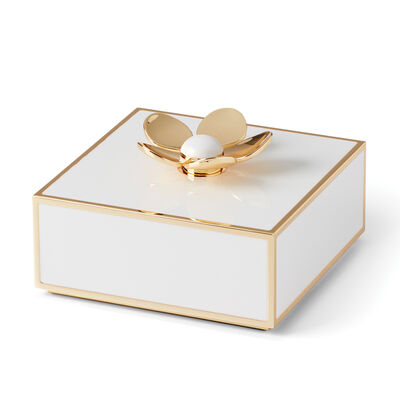 Kate Spade New York White Enamel Floral Covered Box