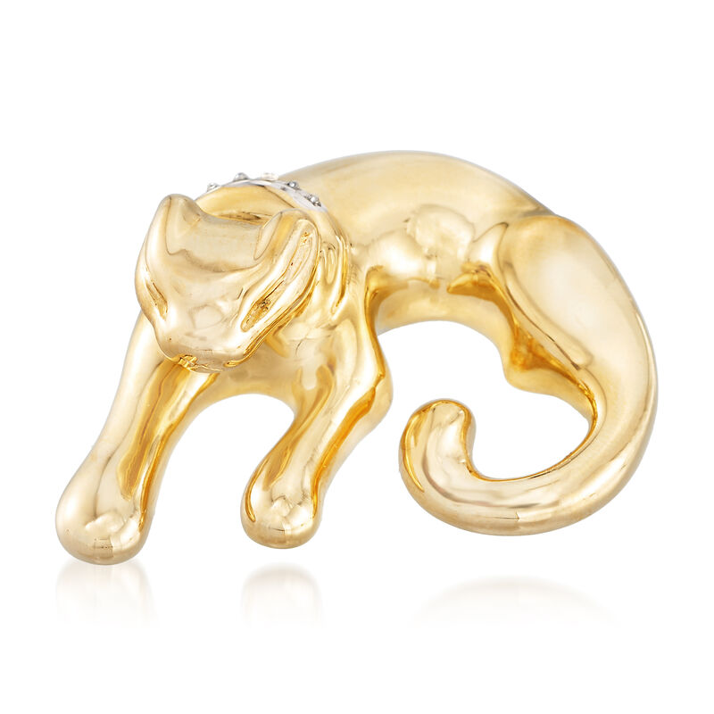 Leopard Slide Pendant Omega Necklace in 18kt Gold Over Sterling image number 2