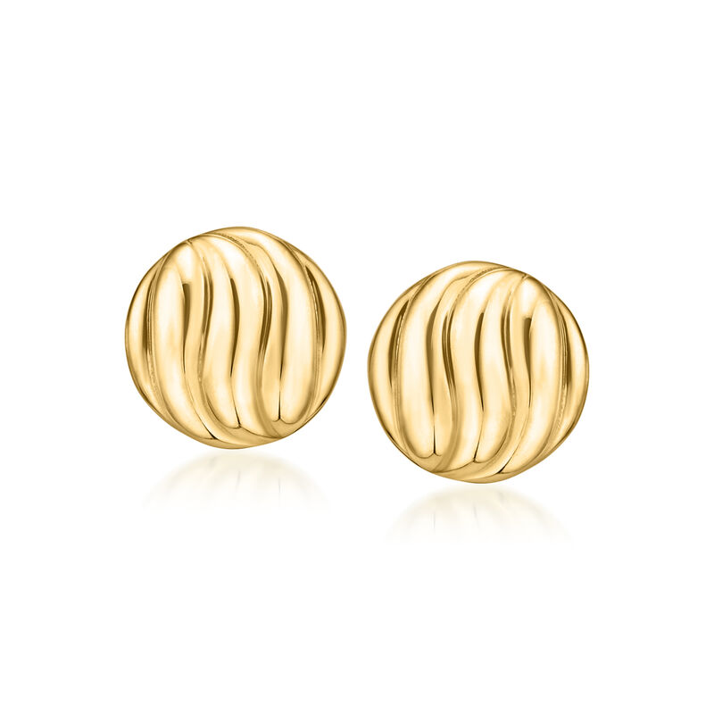 14kt Yellow Gold Round Swirl Earrings image number 0