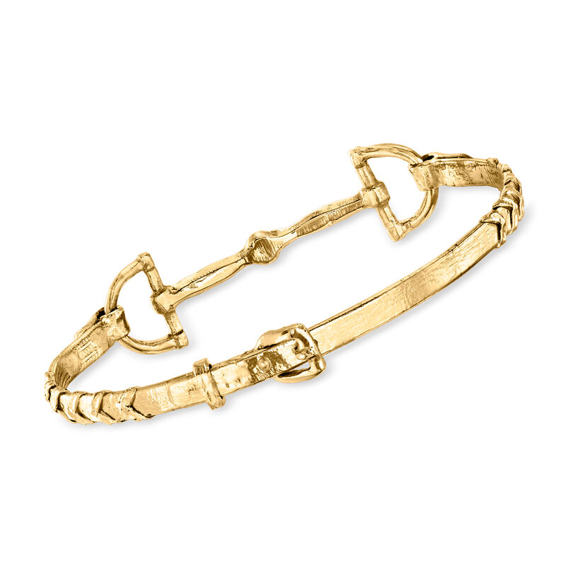 C. 1970 Vintage 14kt Yellow Gold Horsebit Bracelet image number 2