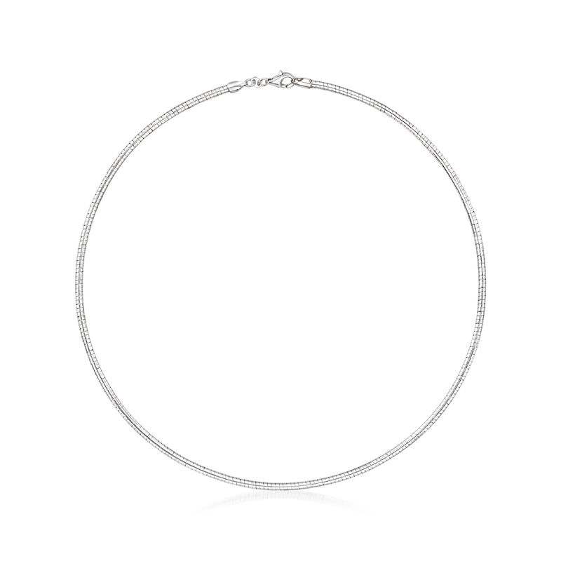 Italian 3mm Sterling Silver Round Omega Necklace image number 0