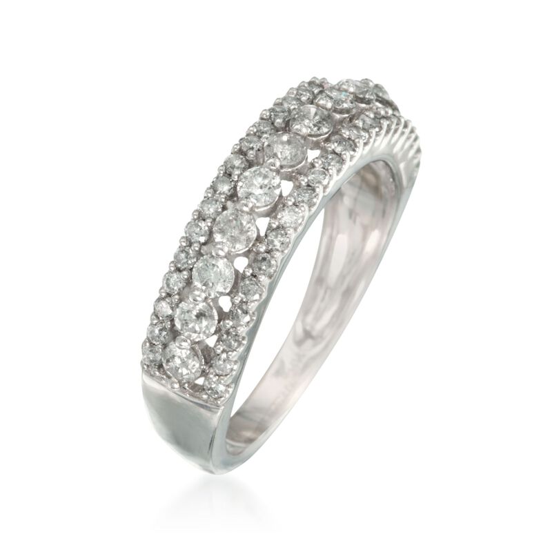 1.00 ct t.w. Diamond Vintage-Style Ring in 14kt White Gold image number 2