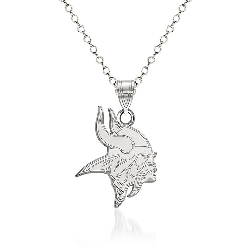 Sterling Silver NFL Minnesota Vikings Pendant Necklace. 18" image number 0