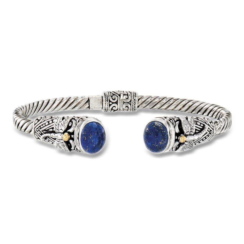 Lapis Dragonfly Cuff Bracelet in Sterling Silver and 18kt Yellow Gold image number 0