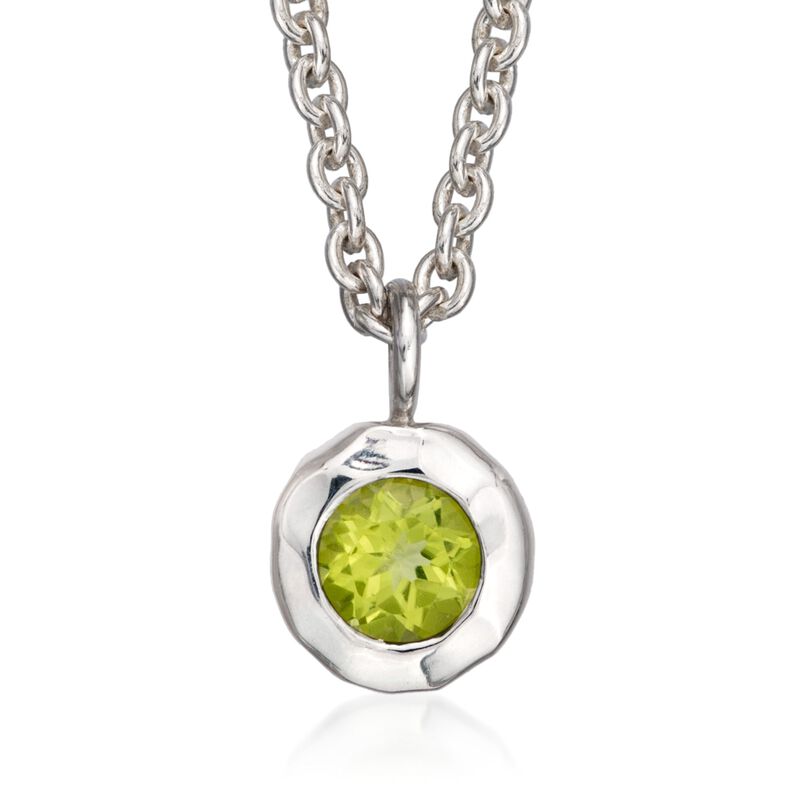 Zina Sterling Silver &quot;Sahara&quot; .50 Carat Peridot Pendant Necklace. 17&quot; image number 1