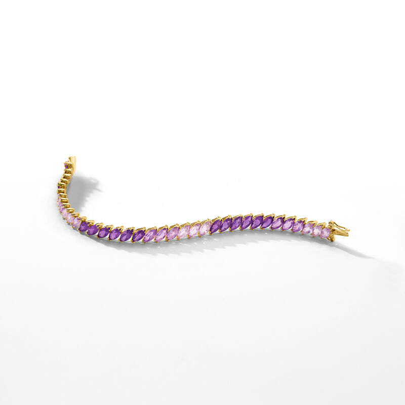 17.00 ct. t.w. Ombre Amethyst Tennis Bracelet in 18kt Gold Over Sterling image number 4