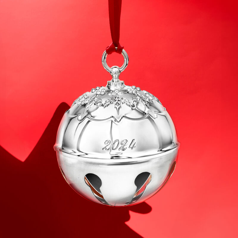 Reed & Barton 2024 Annual Silver Plate Holly Bell Ornament - 49th Edition image number 4