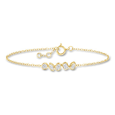 .33 ct. t.w. Bezel-Set Lab-Grown Diamond Linear Bracelet in 18kt Gold Over Sterling
