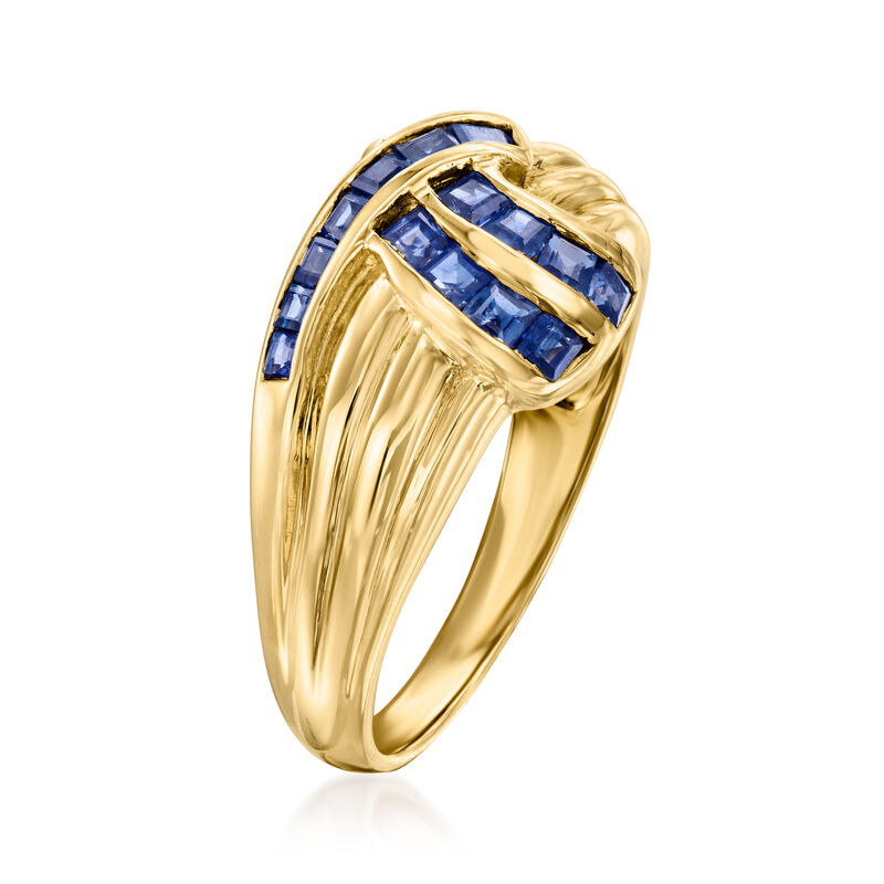 C. 1980 Vintage .80 ct. t.w. Sapphire Curve Ring in 14kt Yellow Gold image number 2