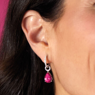 6.50 ct. t.w. Pink Topaz Pear-Shaped Earring Charms in Sterling Silver 