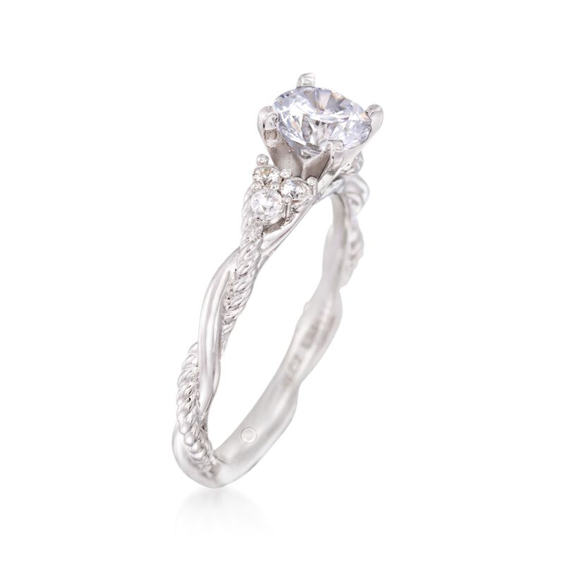 Gabriel Designs .13 ct. t.w. Diamond Engagement Ring Setting in 14kt White Gold image number 2