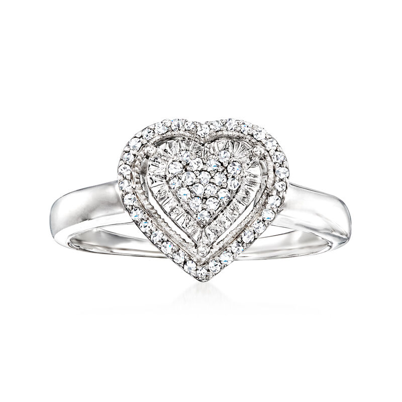 .20 ct. t.w. Diamond Heart Ring in Sterling Silver image number 0