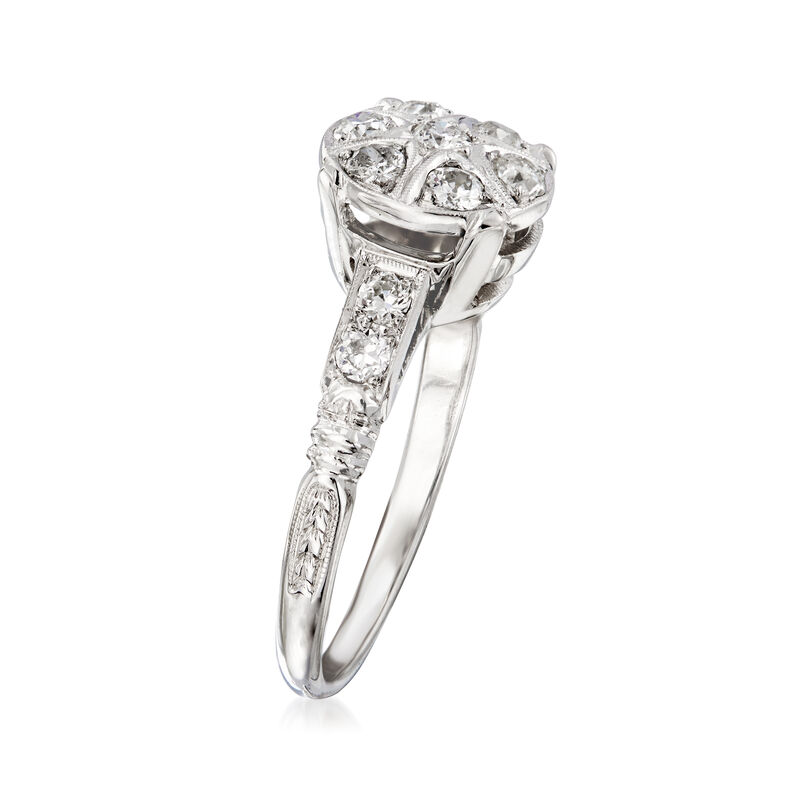 C. 1980 Vintage .55 ct. t.w. Diamond Cluster Ring in 18kt White Gold image number 2