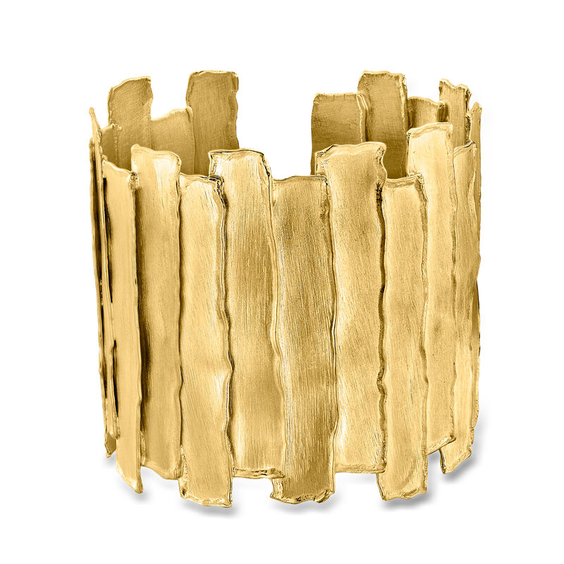 Italian 18kt Gold Over Sterling Cuff Bracelet. 7" image number 0