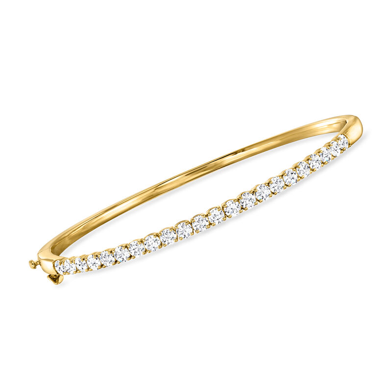 2.00 ct. t.w. Lab-Grown Diamond Bangle Bracelet in 18kt Gold Over Sterling image number 0