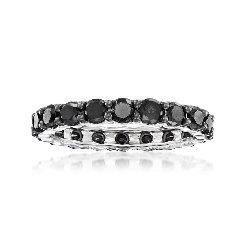 2.00 ct. t.w. Black Diamond Eternity Band in 14kt White Gold image number 0