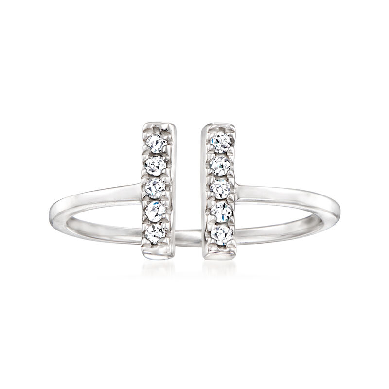 .10 ct. t.w. Diamond Open Linear Bar Ring in Sterling Silver. Size 6 image number 0