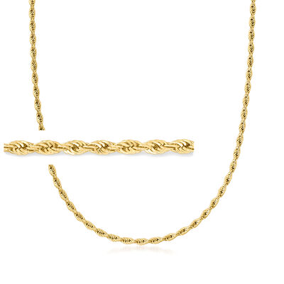 3mm 18kt Gold Over Sterling Rope-Chain Necklace