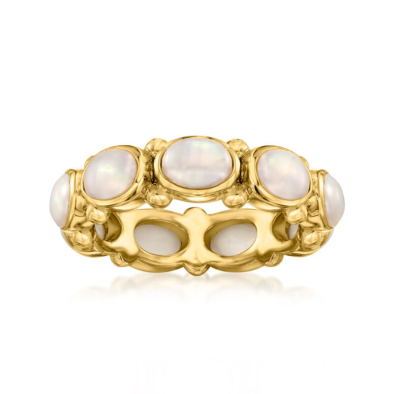 6x4mm Cultured Pearl Ring in 18kt Gold Over Sterling image number 0