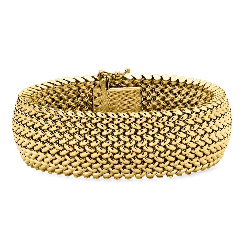 C. 1990 Vintage 14kt Yellow Gold Mesh Bracelet. 7.25" image number 0