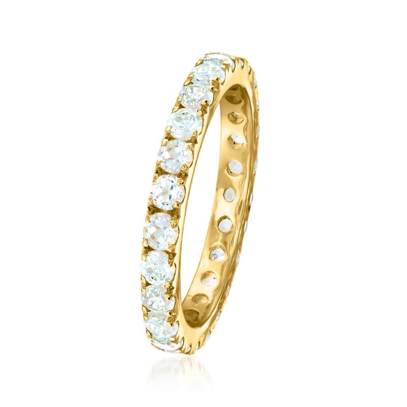 1.80 ct. t.w. Swiss Blue Topaz Eternity Band in 18kt Gold Over Sterling image number 2