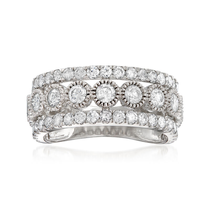 2.00 ct. t.w. Diamond Triple-Row Frame Ring in 14kt White Gold image number 0