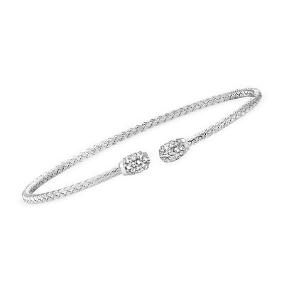 Charles Garnier .34 ct. t.w. CZ Cuff Bracelet in Sterling Silver