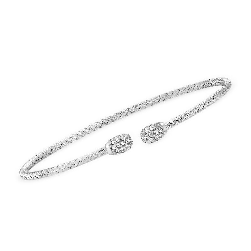 Charles Garnier .34 ct. t.w. CZ Cuff Bracelet in Sterling Silver. 7.5&quot; image number 0