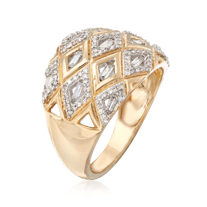 .50 ct. t.w. Baguette and Round Diamond Patterned Ring in 14kt Yellow Gold image number 2