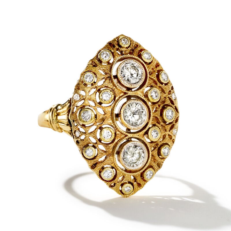 C. 1990 Vintage .60 ct. t.w. Diamond Ring in 18kt Yellow Gold. Size 8 image number 3