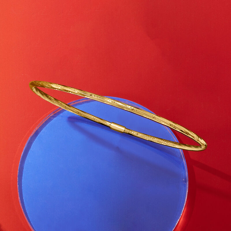 Italian 14kt Yellow Gold Twisted Bangle Bracelet image number 4