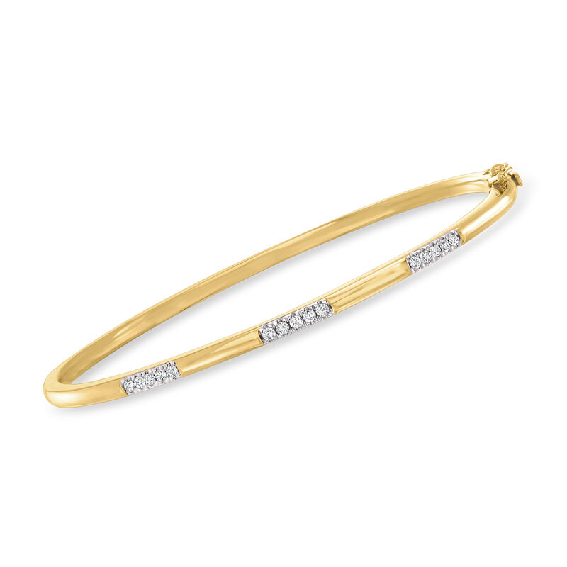 .20 ct. t.w. Diamond Bangle Bracelet in 18kt Gold Over Sterling image number 0