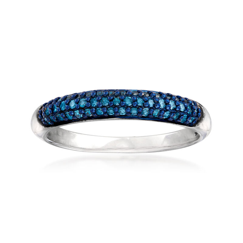 .25 ct. t.w. Pave Blue Diamond Ring in Sterling Silver image number 0