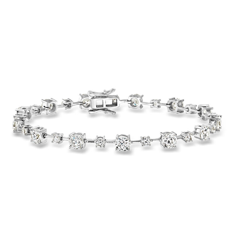 6.75 ct. t.w. CZ Station Bracelet in Sterling Silver image number 0