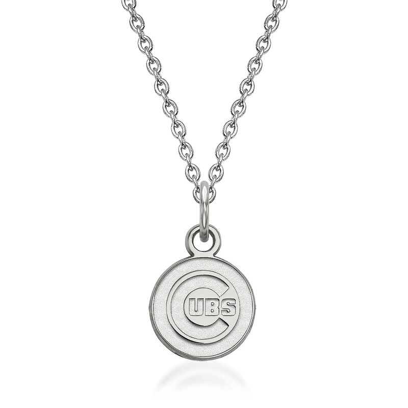 Sterling Silver MLB Chicago Cubs Pendant Necklace. 18&quot; image number 0